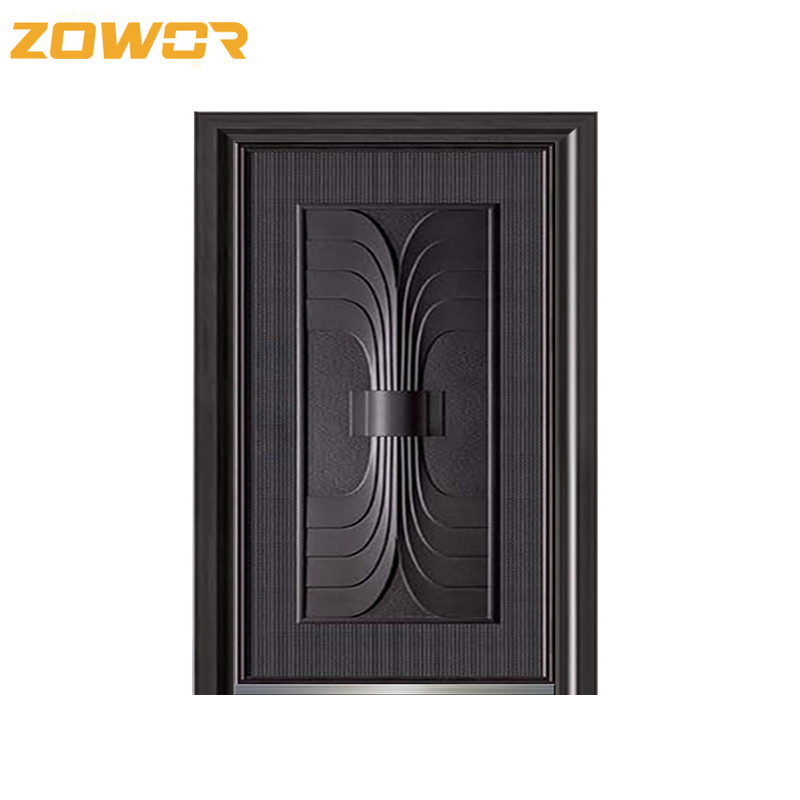 Residential American Metal Entry Doors Design Steel Front Wrought Iron Exterior Door